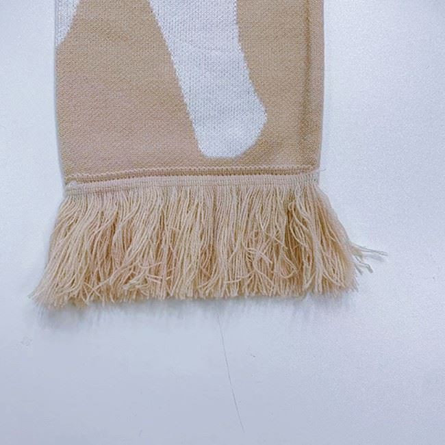 Brown Neck Bandana Boa Knit Scarf