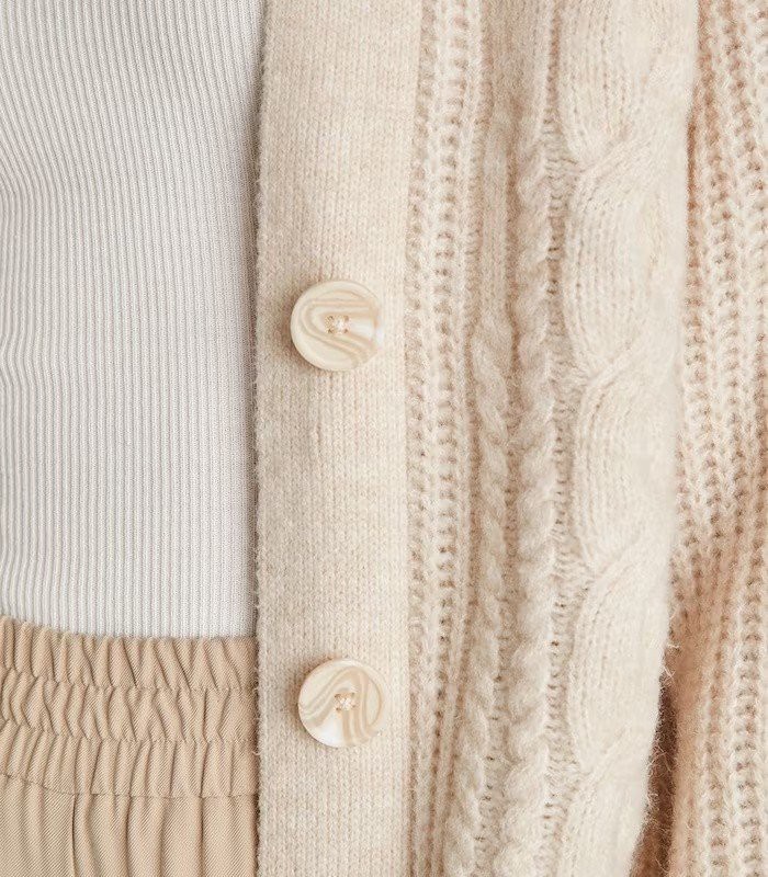 thick cream cardigan
